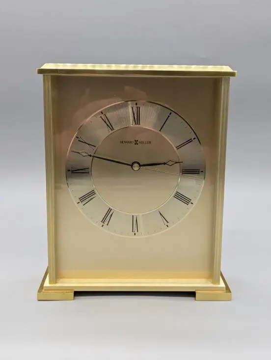 Howard Miller Exton 645-569 Brass Carriage Desk Shelf Mantel Clock Works Great