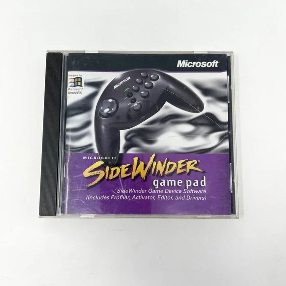 Microsoft SideWinder Game Pad PC Windows 95‎ Game Device Software CD, 1997