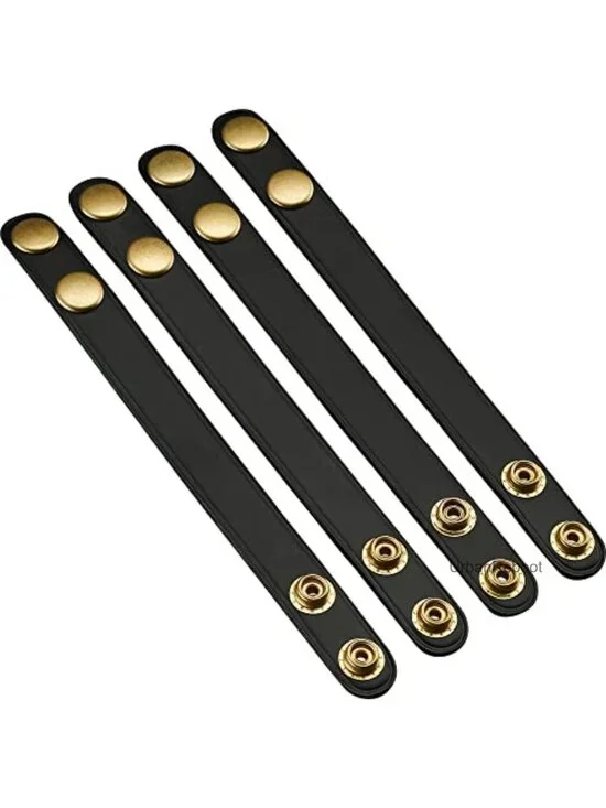 Genuine Leather Duty Belt Keepers 3/4 Inch 4 Pack Brass Snap