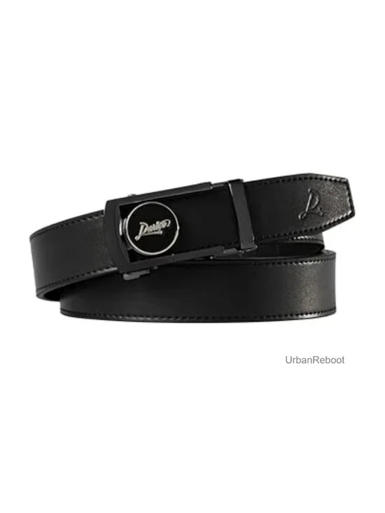 Men's Leather Ratchet Golf Belt with Ball Marker, One-Size Fit