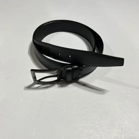 Shelton‎ & Green London Mens Black Leather Dress Belt Gunmetal Buckle Large
