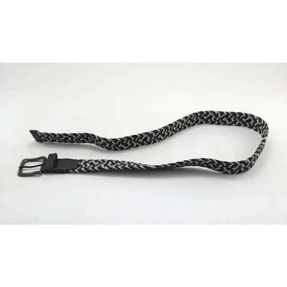Mens Nike G-Flex Black Gray Woven Comfort Stretch‎ Belt BS0622 Size Large L