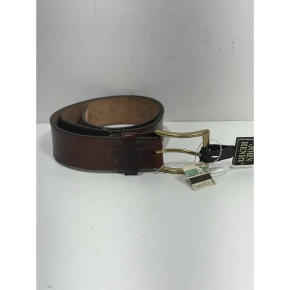 JOHN HENRY Rust Brown Leather Belt‎ 34
