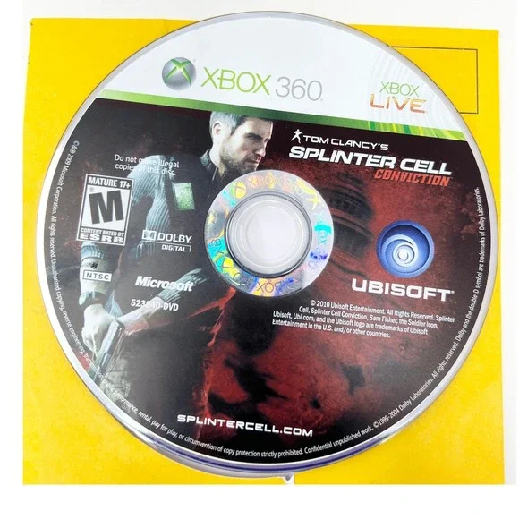 Tom Clancys Splinter Cell Conviction Xbox 360 Ubisoft Stealth Action Game‎ Disc