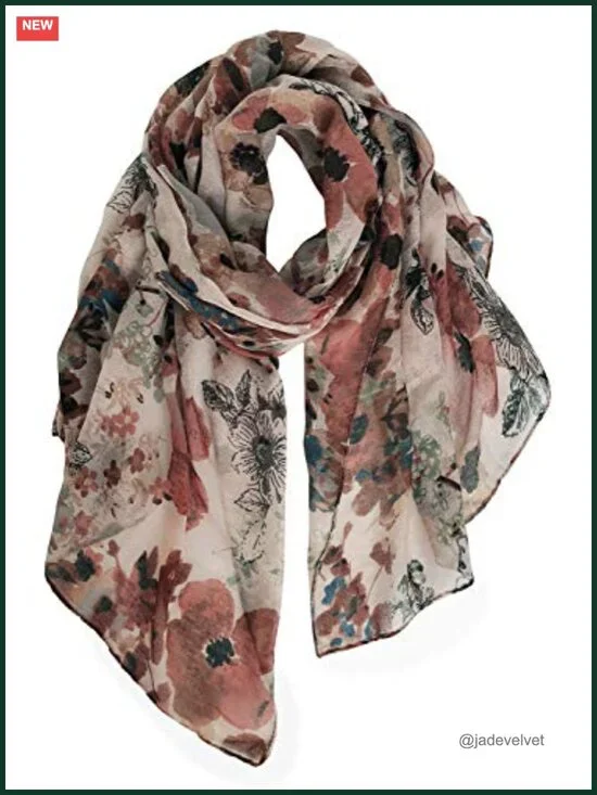 Lightweight Floral Fashion Scarf for Women, 70.8