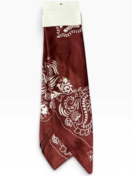 a new day Burgundy Floral Print Scarf