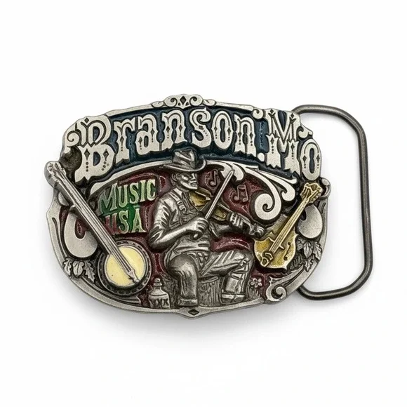 Vintage 1985 Branson MO Music USA‎ Belt Buckle Great American Buckle Co 1633