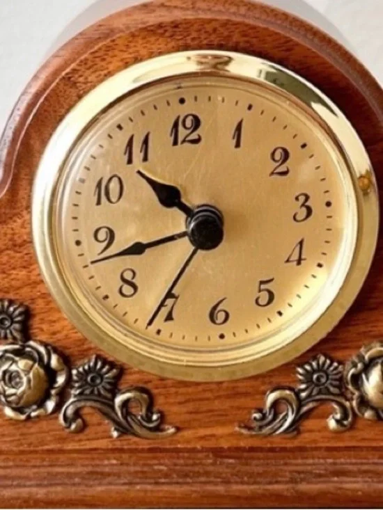 Wood Mantle Clock Mantle Desk Shelf Small Adorable Roses Like New Final Sale