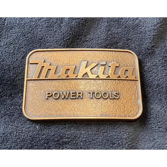 Makita Belt Buckle Mens OS Bronze Vintage Power Tools Logo USA Made