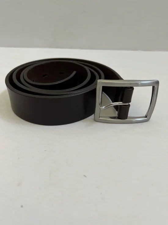 Brooks Brothers Belt Brown Leather With Silver Buckle Men's 42 USA 100009019