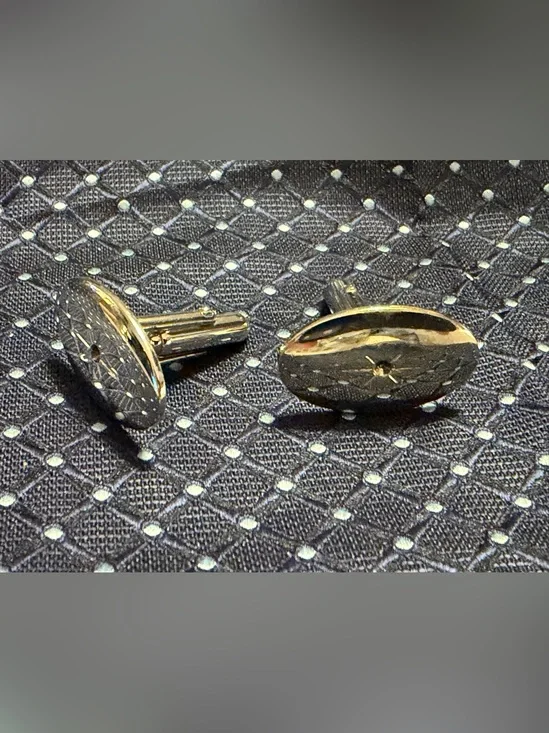 Gold-Tone Oval Cufflinks - Classic Men’s Accessory