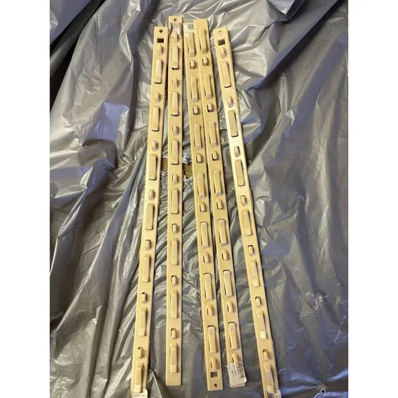Plastic Slotted Shelving Rails – Lot of 5 – Wall‑Mount Shelf Standards