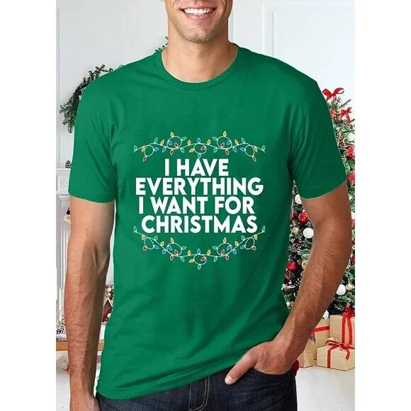 Urvatac Unisex Christmas Shirts Funny Xmas Outfits Holiday Letter Printed Tee L