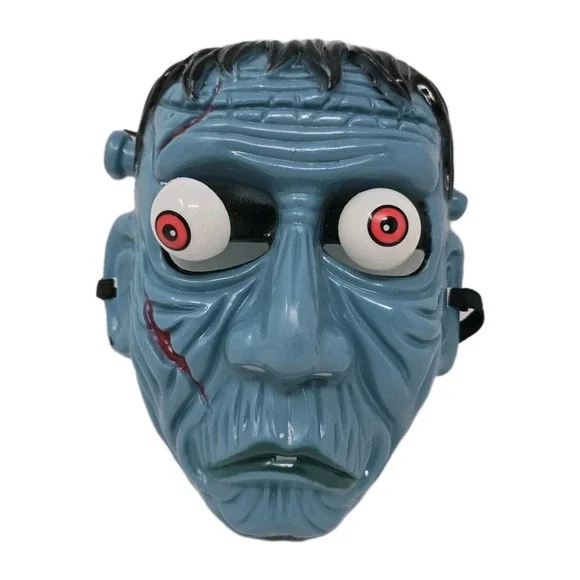 Googly Bulging Eyes Mask Blue Frankenstein Zombie Halloween‎ Costume