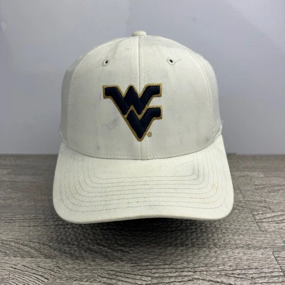 Vintage West Virginia Hat Cap Snap Back Adjustable White Mountaineer University