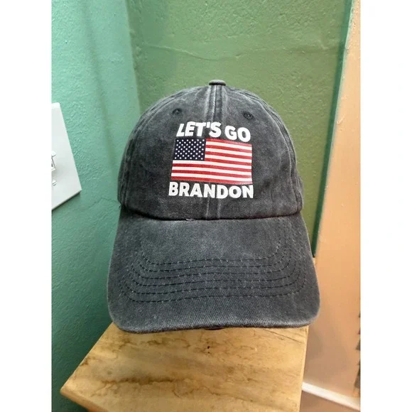Let's Go Brandon USA Flag Baseball Cap Embossed Embroidery President Trump MAGA