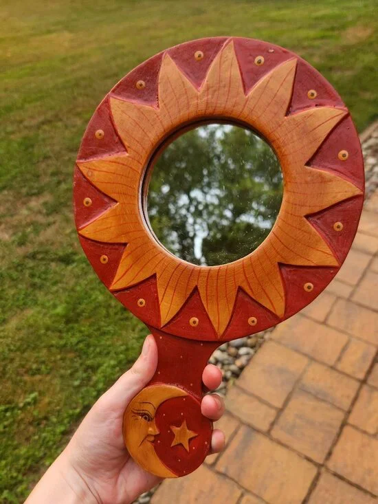 Whimsigoth Celestial Hand Mirror (Red)