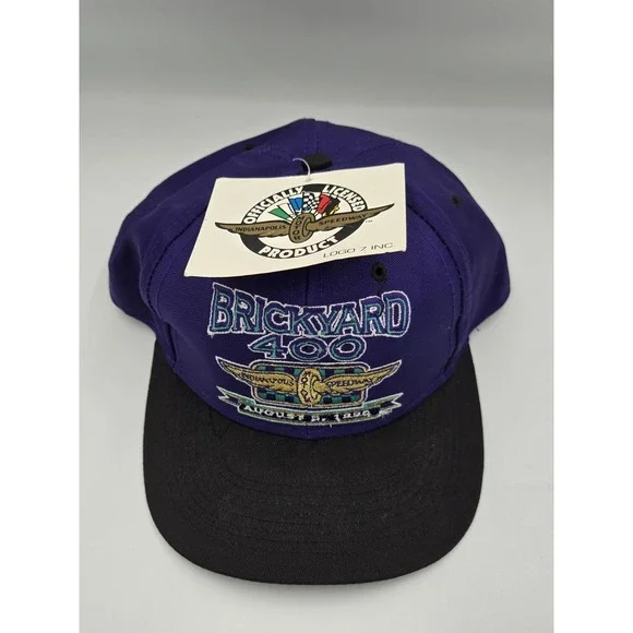 BRICKYARD 400 1995 NEW Hat Indianapolis Nascar Racing Snap Back Black & Purple‎