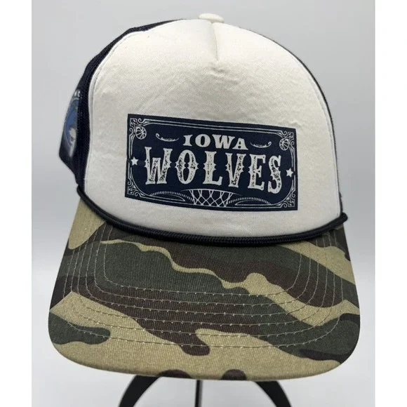 Iowa Wolves NBA‎ G-League Basketball Hat Snapback OSFM Camo Logo Basketball Cap
