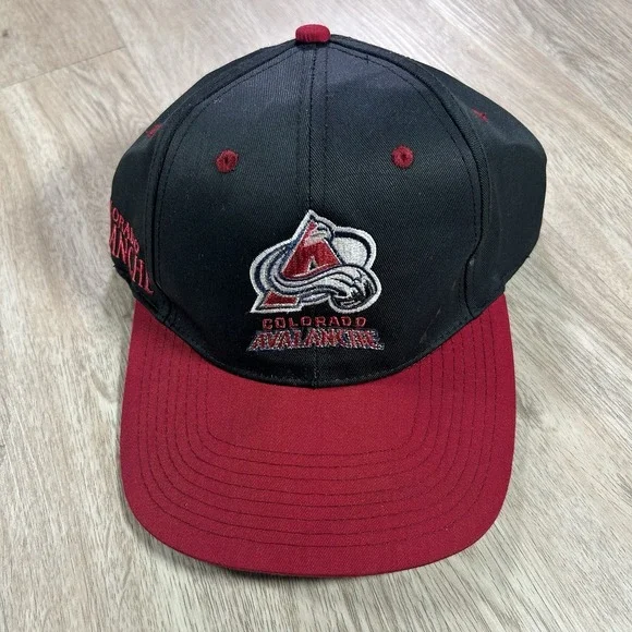 VTG Colorado Avalanche Snapback Hat NHL Hockey Twins‎ Black Cap