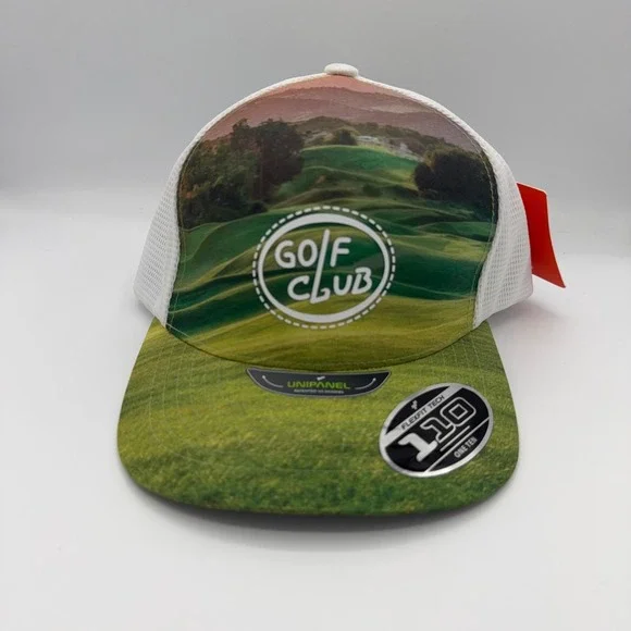 RARE Yupoong 110 Flexfit Hat Unisex‎ OSFA Golf Club Sample Mesh Trucker Hat NWT