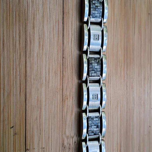Zales Silver and Black Men's Bracelet