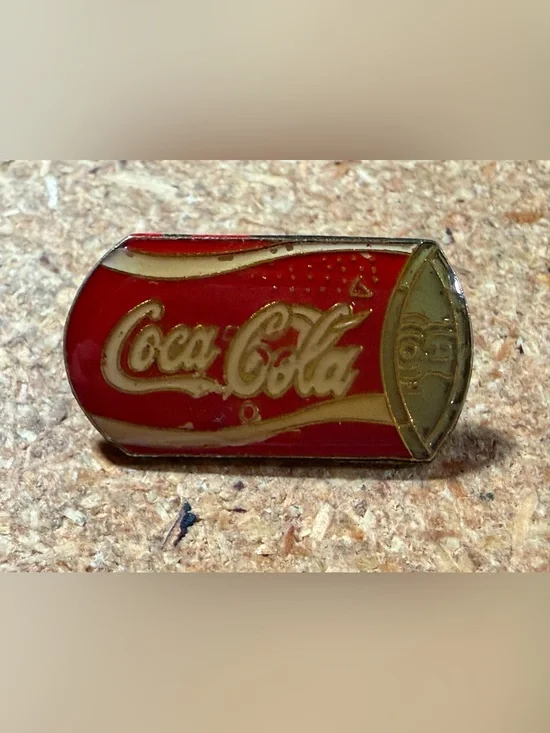 Vintage Coca-Cola Soda Can Bottle Enamel Lapel Hat Pin Retro Collectible
