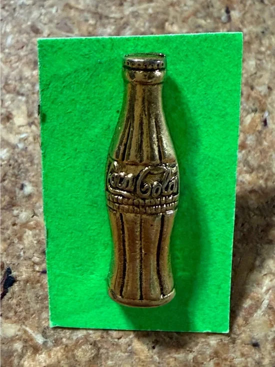 Vintage Miniature Coca-Cola Coke Bottle Gold Tone Lapel Pin Coke Collectible