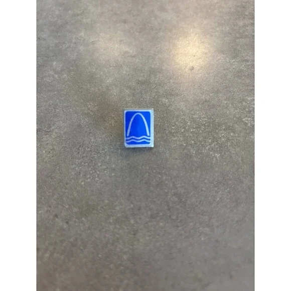 VTG St Louis Arch Logo Enamel Lapel Pin Single Post Clutch Back Blue