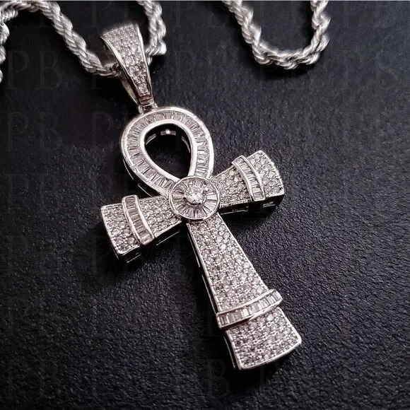 Silver Ankh Cross Necklace
