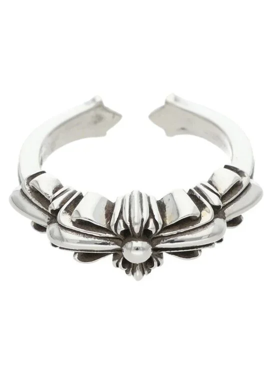 Chrome Hearts Baby Classic Double Floral Silver Ring