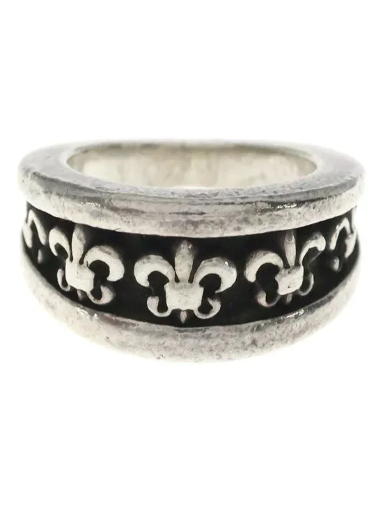 Chrome Hearts Narrow BS Fluer Band BS Flare Ring Silver
