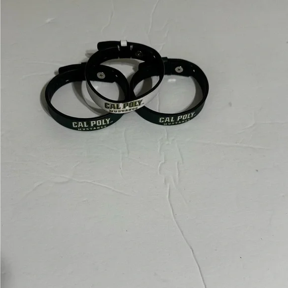Cal Poly Mustangs I Wristbands I 4 pc set I 2 white & 2 green-black (UNISEX)