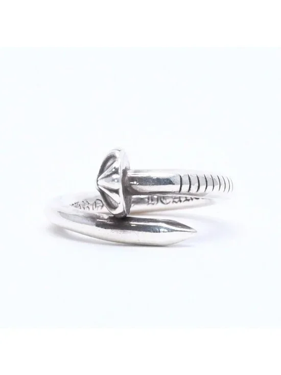 Chrome Hearts Rng Nail Cross Ball Ring 925 Sterling Silver