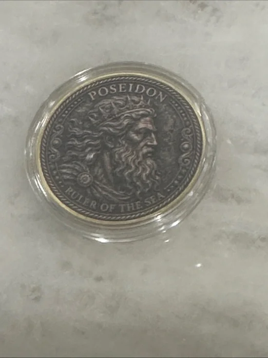 Poseidon Coin - Two-Tone Bronze and Gold