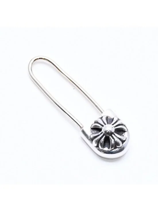 Chrome Hearts Safety Pin CH Plus SM ER CH Pin Small Earrings 925