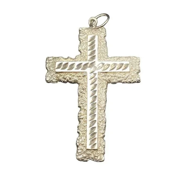 Berna Peci sterling silver 925 large cross crucifix pendant