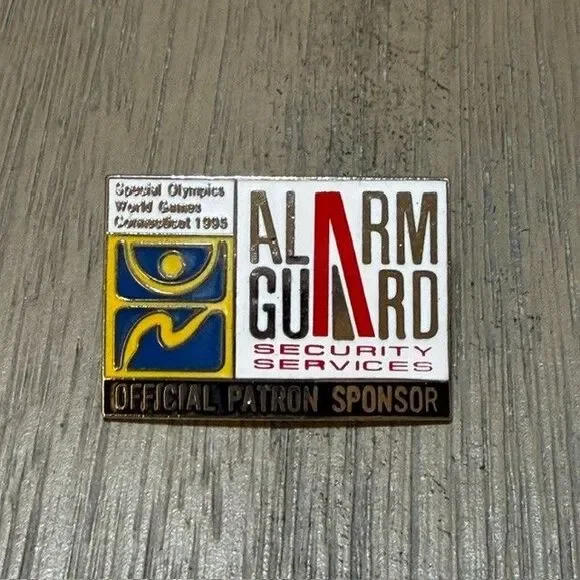 Vtg 1995 Connecticut CT Special Olympics Alarm Guard Security Sponsor Lapel Pin