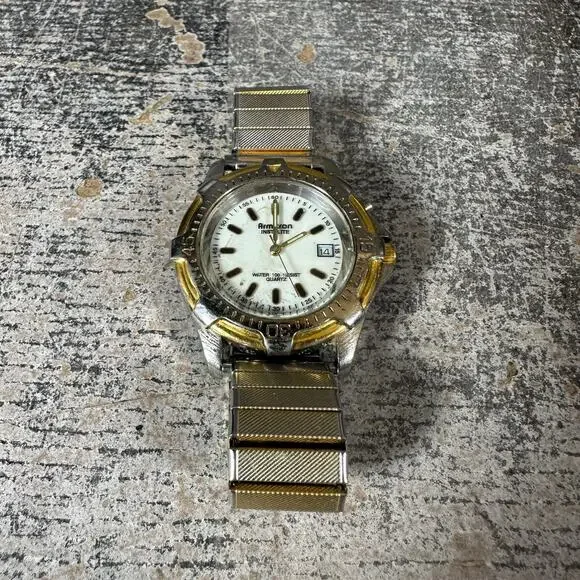 Armitron Instalite Men Two Tone Expansion Quartz 20/2957-9‎ Japan MOVT