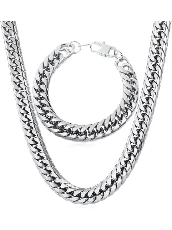 Men's Cuban Link Chain Necklace - 3.5/6/9/12mm Franco Curb Style Jewelry