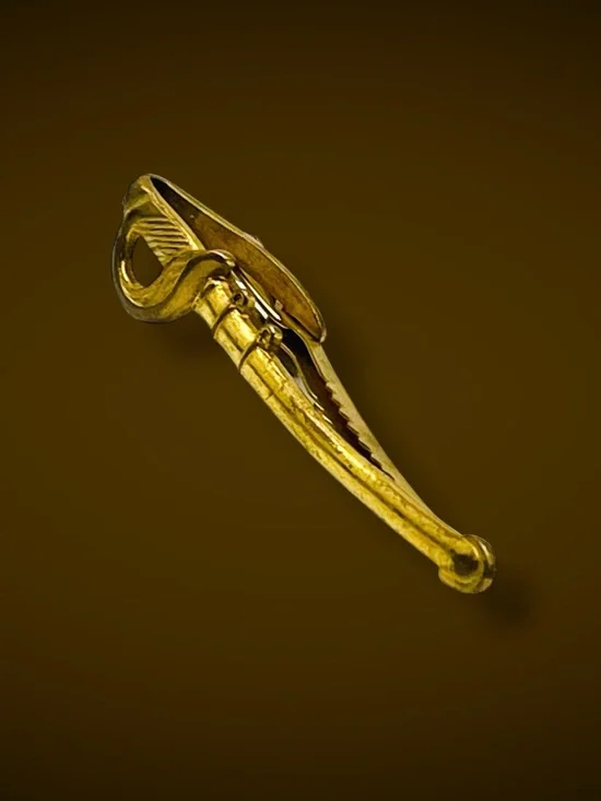 Vintage Hickok Solid Brass Saber Sword Tie Clip Mid Century Novelty Estate