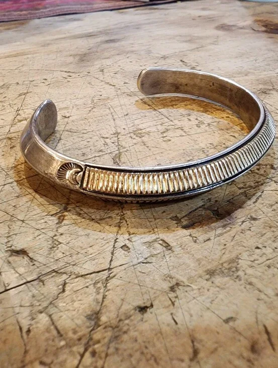 Geneva Ramone Navajo 14K Gold & Sterling Silver Cuff Bracelet