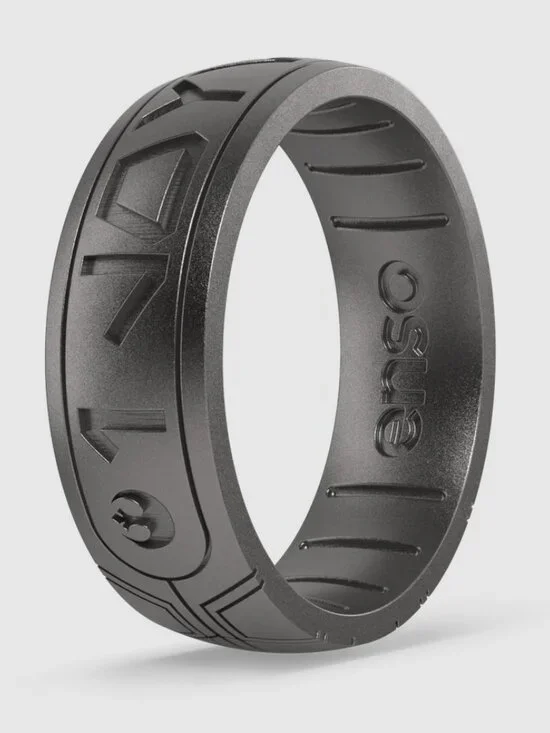 Enso Rings I Love You (Aurebesh) Star Wars Silicone Ring - Platinum - Size 7