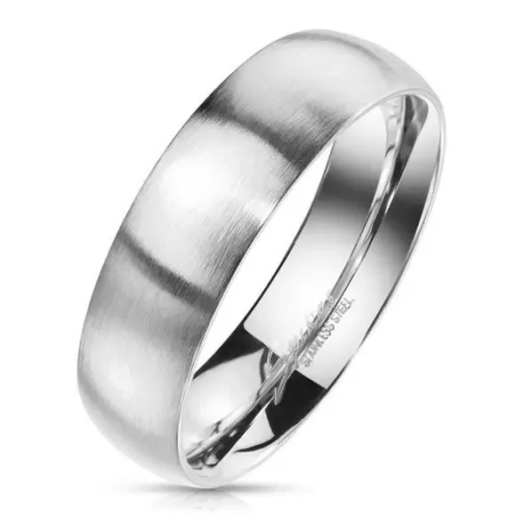New Matte Finish‎ Classic Dome Stainless steel ring size 11 4mm width