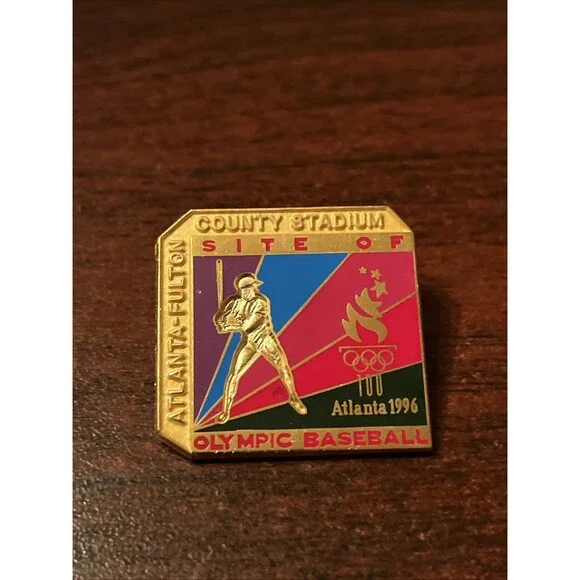 1996 Atlanta Olympics‎ Atlanta-Fulton County Stadium Baseball Site Lapel Hat Pin