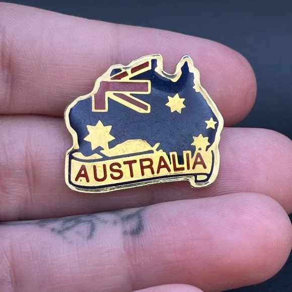 Australia Flag Country Outline Lapel‎ Hat Pin