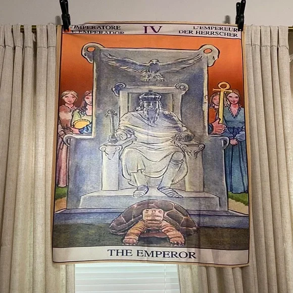 The Emperor Tarot Card‎ Tapestry Unisex OS 25x34in Multicolor Wall Art