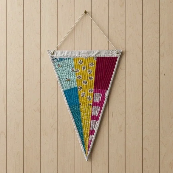 Handcrafted Pansexual Pride Pennant Banner Quilt Wall Hanging Modern 15.5x20.75