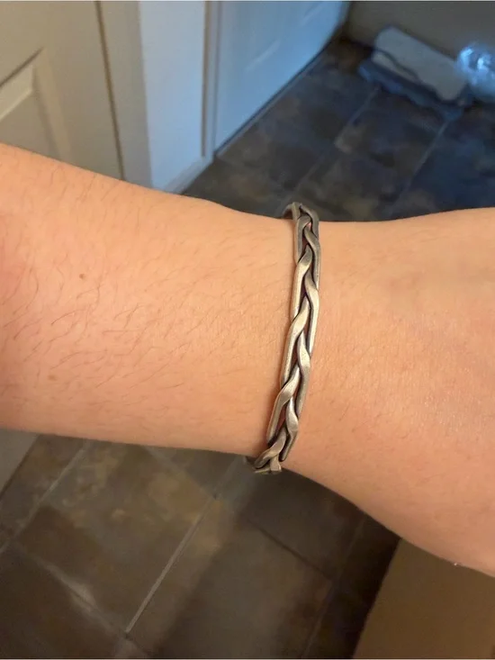 🖤Men's/women’s Braided Metal Cuff Bracelet - Silver🖤