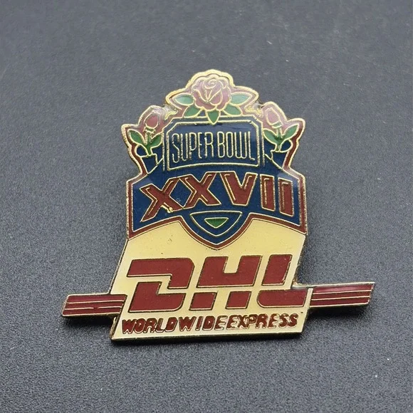 Super Bowl XXVII NFL Dallas Cowboys‎ Buffalo Bills DHL Express Lapel Hat Pin
